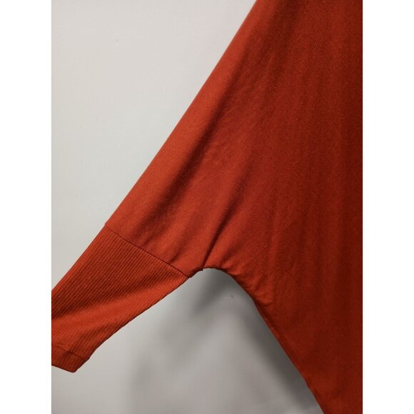 Slinky Brand Womens Cardigan Size 2X Orange Dolman Open Front Oversized BOHO - Picture 6 of 8